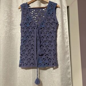 Crochet Sleeveless Top in Purple